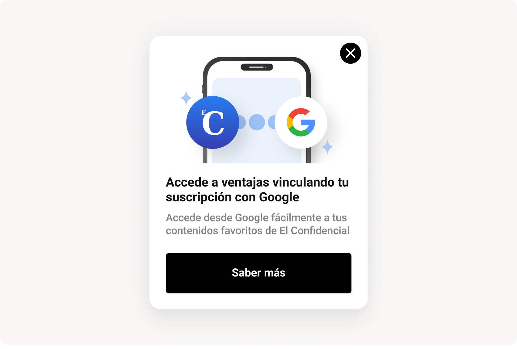 Landing and on-site touchpoints guiding users to link via Google