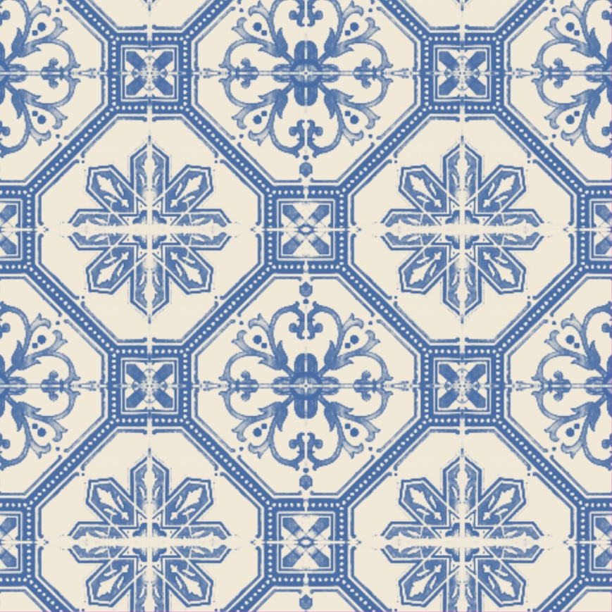 Green Baroque mirror pattern in the Lisboa duotone
