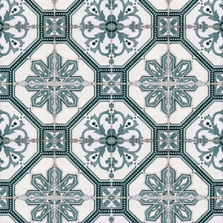 Green Baroque book-matched into a mirror pattern