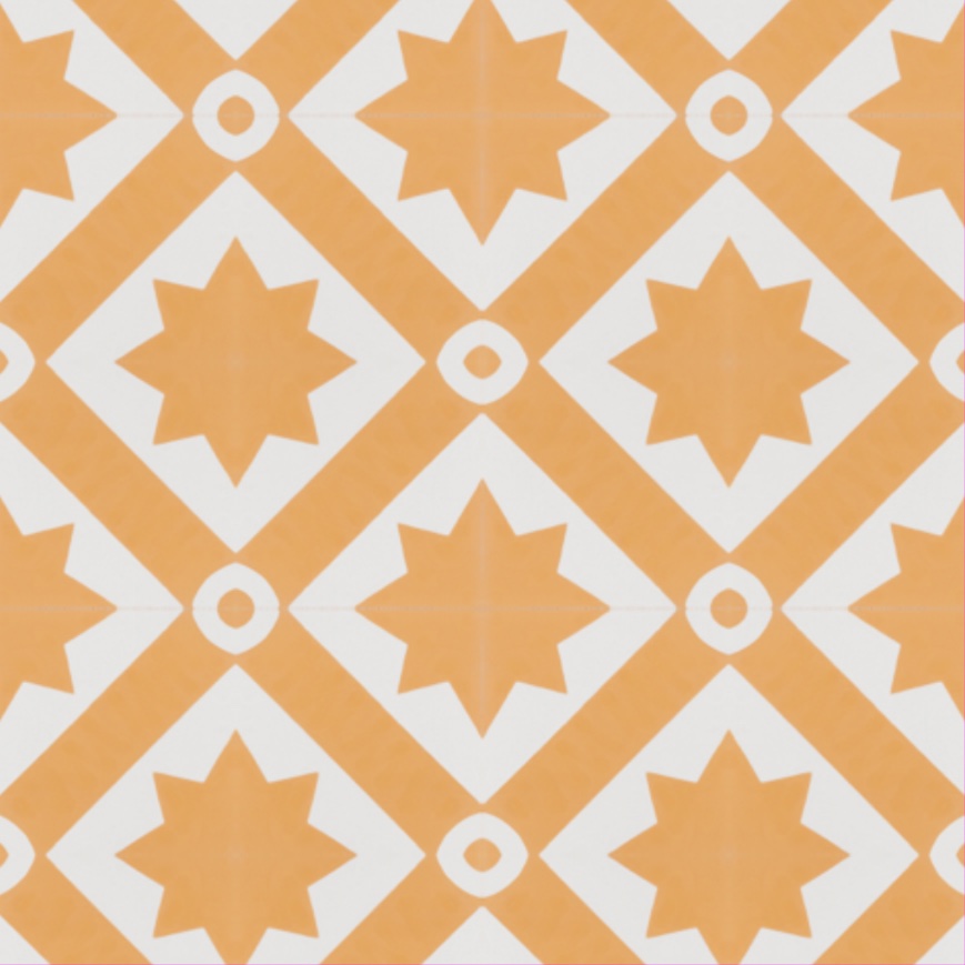 Geometric Orange book-matched into a mirror pattern