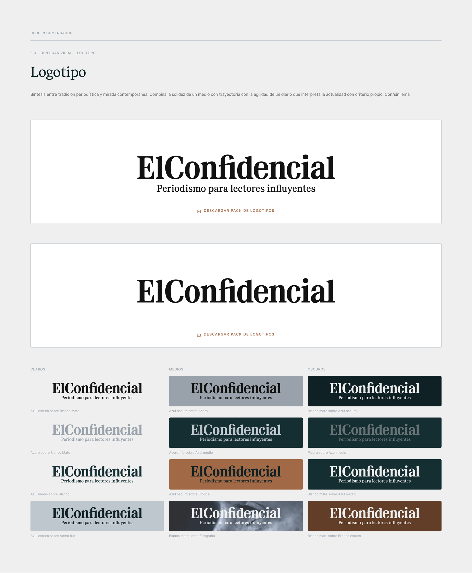 EC logotype — all variants across light, mid and dark backgrounds